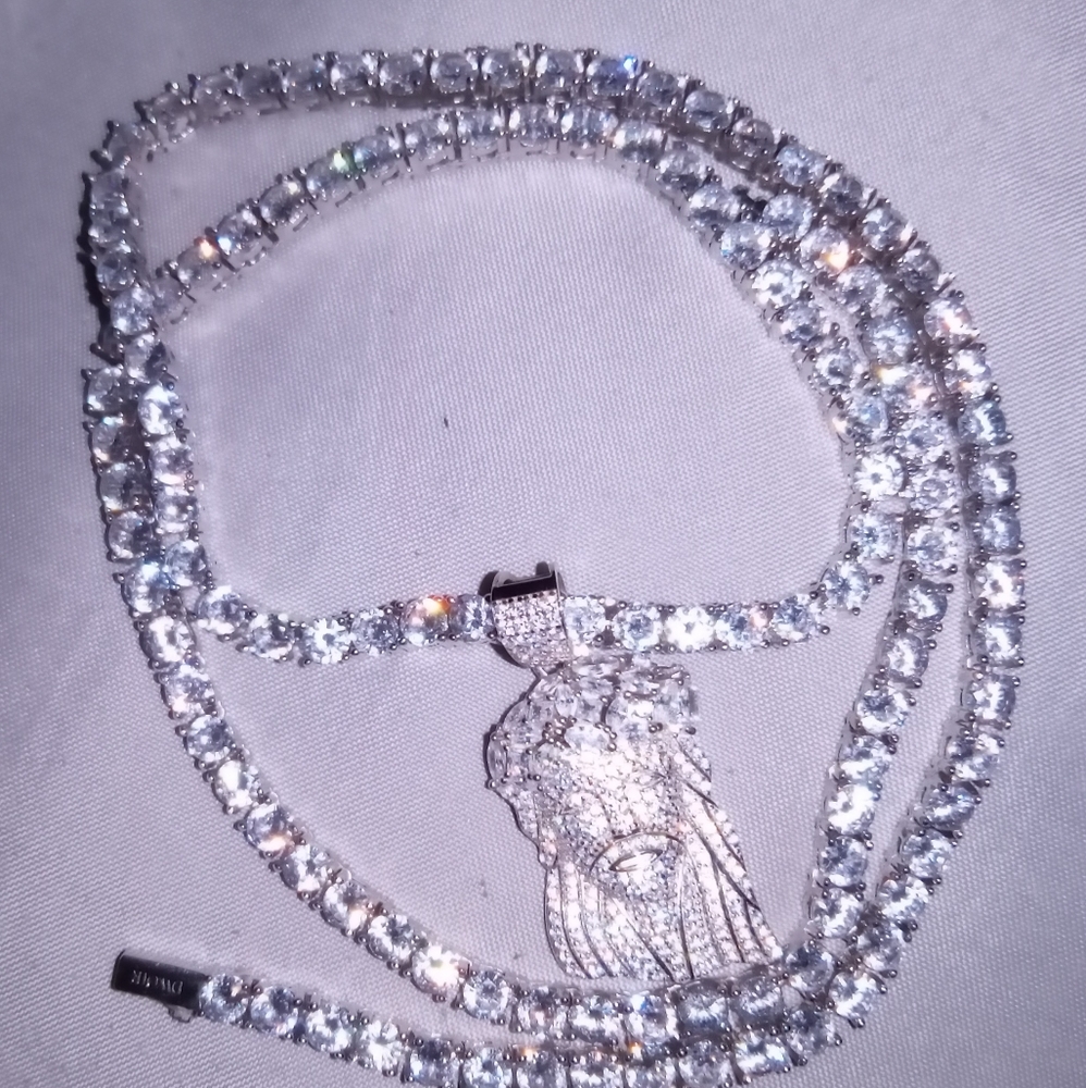 CZ necklace and Jesus pendant